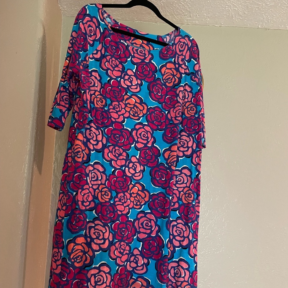 Lilly Pulitzer Dress with Pink and Coral Rose Print